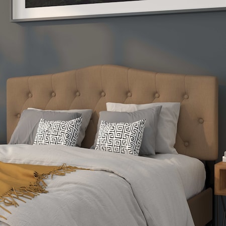 Flash Furniture Cambridge Headboard, Queen, Brown Fabric HG-HB1708-Q-DBR-GG